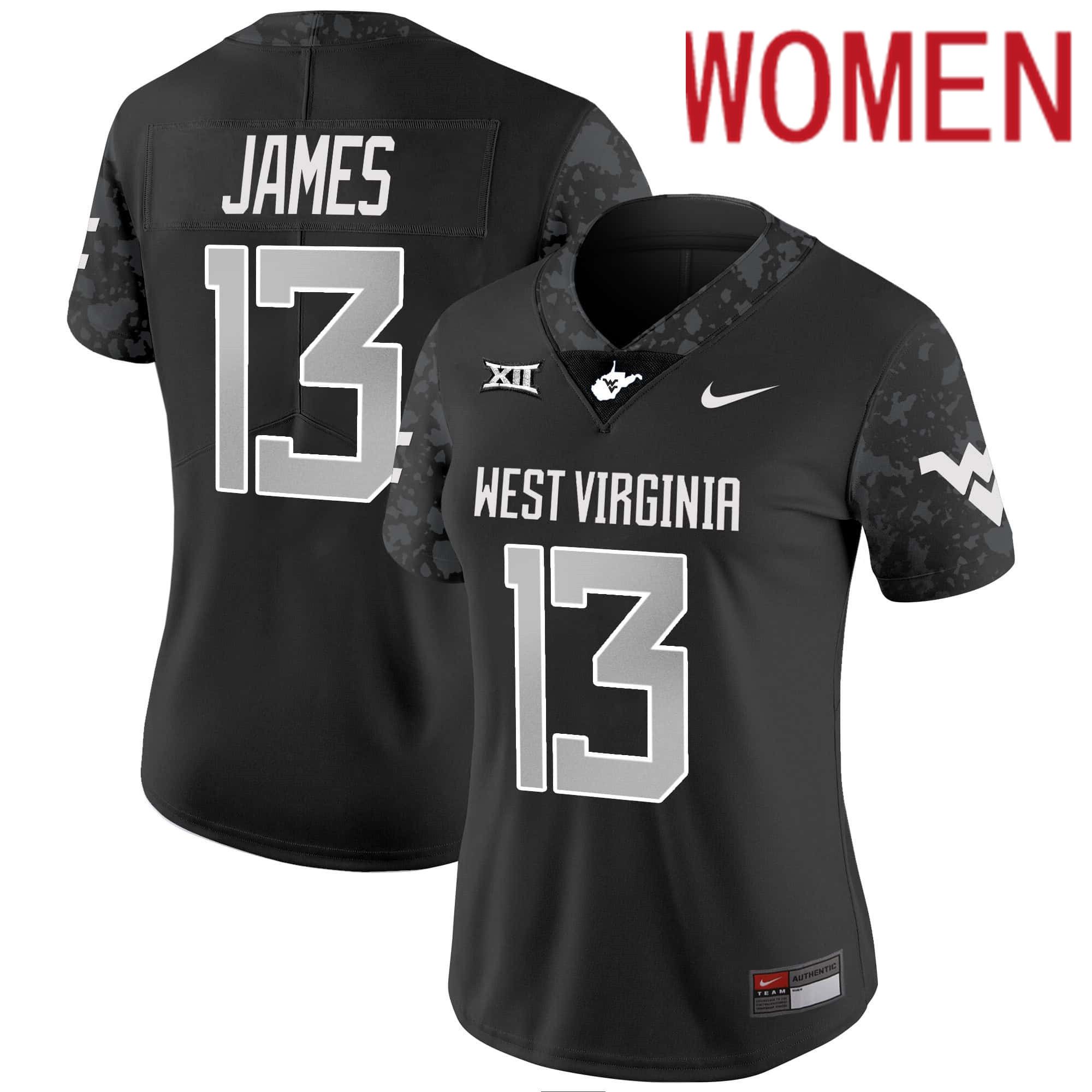 Women West Virginia Mountaineers #13 James Black 2024 Nike Vapor Limited NCAA Jersey